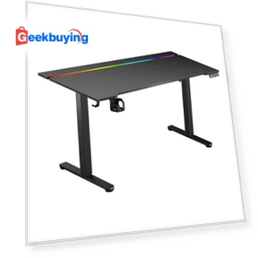 Height Adjustable Electric Desk with RGB LED Light Strip — Office, ACGAM