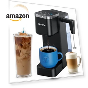 Single Serve Coffee Maker with Detachable Milk Frother — Coffee Makers, Tastyle