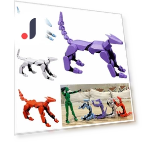 Movable Dog Figures 3D Printed Multi-Jointed Dog Lucky Character Robot — Figurines, Hongchuang