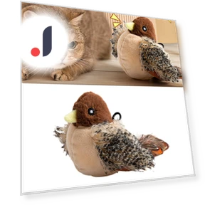 Realistic Plush Bird Toy with Sound — Cat Playthings, Three Body