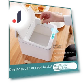 Smart Induction Desktop Trash & Storage Bin — Waste Baskets, TrendVibeCN