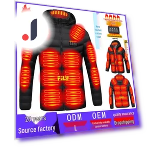 Adjustable Smart Heated Hooded Cotton Jacket — Fleece, BigSopping