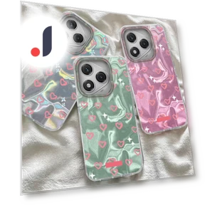 Cute Pink Heart Phone Cover — Protective Covers, funads