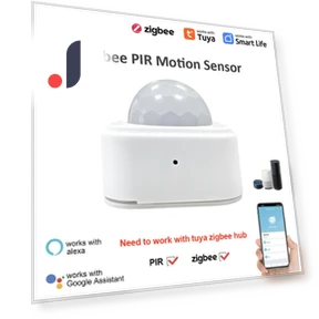 Mini PIR Motion Detector with Lux Light Sensor — Smart Home Security, Tuya