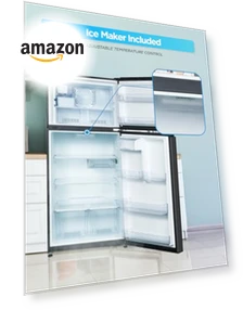 Top Mount Refrigerator with Ice Maker — Mini Fridges, Commercial Cool
