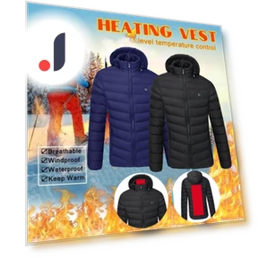 Winter Smart USB-Padded Cotton Jacket with Electric Heating — Fleece, mianduijifengba
