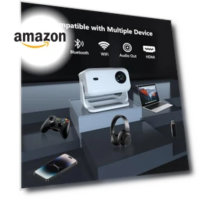 4K Smart Projector with WiFi and Bluetooth — Home Theater Projectors, NRKDUBQ