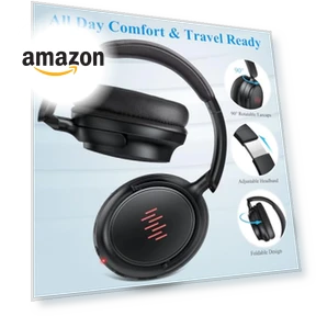 Active Noise Cancelling Wireless Headphones — Over-Ear Headphones, ACANDYA