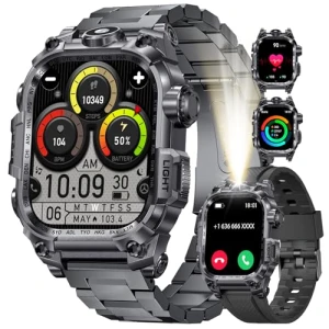 Military Smart Watch with LED Flashlight — Smart Watch, LIGE