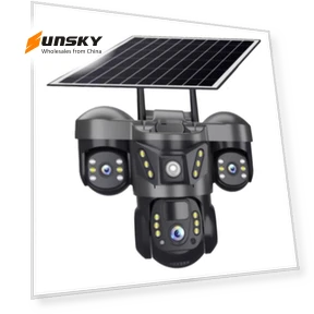 Multi-lens Panoramic Solar Surveillance PTZ Dome Camera — Outdoor Security Cameras, VTS29