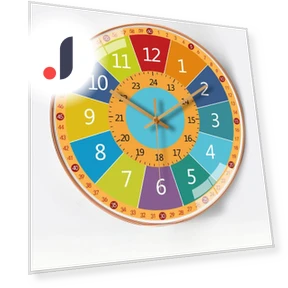 10-inch Learning Wall Clock — Educational Timepieces, Window glass film