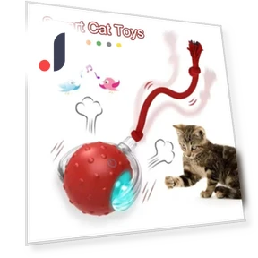 Automatic Smart Cat Toys Fast Rolling Imitate Mouse Tail Dog Cat Training Ball with Bird Sounds Indoor Playing — Cat Playthings, DC-HOME-4