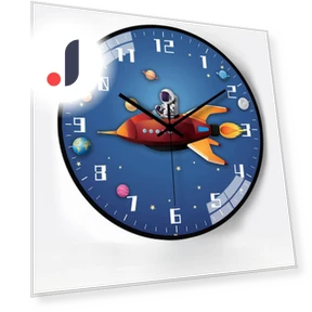 Creative Space Automatic Time Radio Wall Clock — Wall, Window glass film