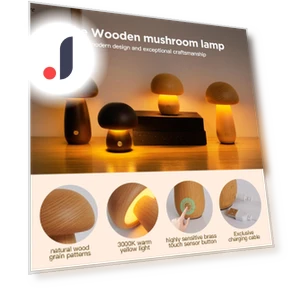 Wooden Mushroom LED Light — Night Lights, Good Household Items