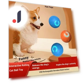 LED Electric Rolling Ball Dog Toy — Automatic Launchers, ryewnuok