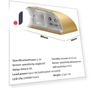 Infrared PIR Auto Motion Detector LED Smart Door Lock Sensor Light — Motion Sensors