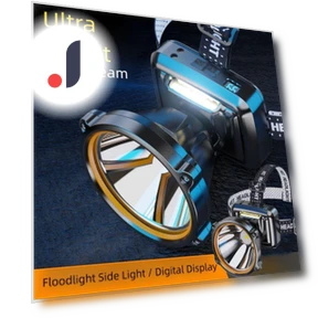 Waterproof LED Headlight with Digital Display — Driving & Fog Lights, xinyan