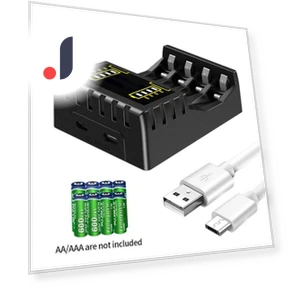 4 Slot Smart Charger for AAA/AA Batteries — Chargers, Yeetian