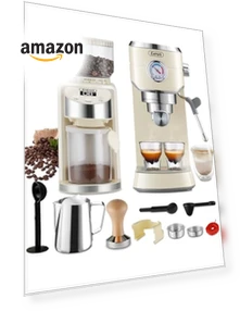 20 Bar Espresso Coffee Machine with Burr Grinder Set — Coffee & Espresso Combos, Gevi