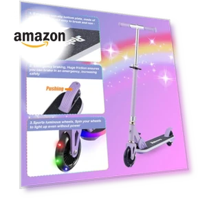 Foldable Kick Scooter with Light Up Wheels — Helmets, Rahmory