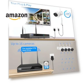 WiFi Security Camera System Outdoor — Smart Home Security, Hiseeu