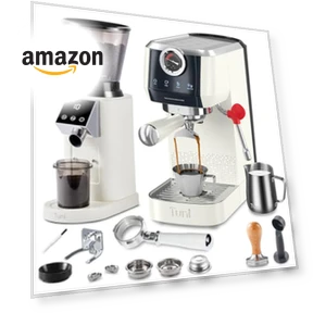 Espresso Machine with Grinder and Bottomless Portafilter Combo — Electric Blade Coffee Grinders, Tuni