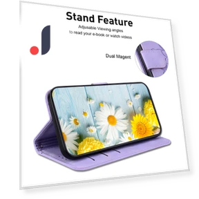 Leather Wallet Case with Lily Flower Imprint — Phone Accessories, Smartwatch 2025