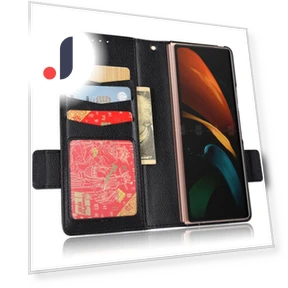 Litchi Texture Shockproof Phone Case with Stand Wallet — Phone Accessories, Smartwatch 2025
