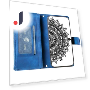 Mandala Imprinted Design Leather Wallet Phone Cover with Strap — Phone Accessories, Smartwatch 2025