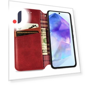 PU Leather Case Rhombus Imprint Wallet Stand Phone Cover — Phone Accessories, Smartwatch 2025
