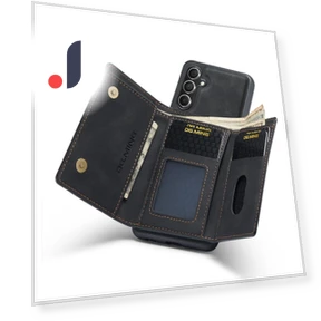 PU Leather Coated PC+TPU Kickstand Cover Magnetic Detachable Wallet Phone Case — Flip Cases, Smartwatch 2025