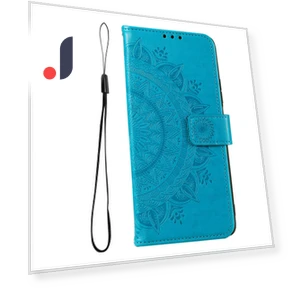 PU Leather+Inner TPU Cover Stand Imprinted Mandala Flower Anti-fall Flip Wallet Case with Strap — Flip Cases, Smartwatch 2025