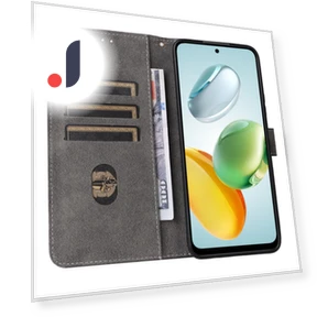 RFID Blocking Phone Leather Cover with Hand Strap — Screen Protectors, Samrtwatch Bands Straps