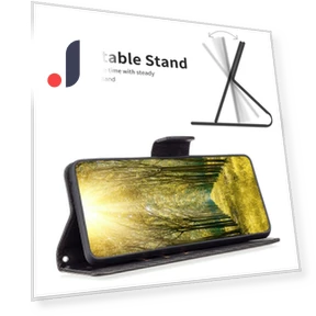 Smooth Leather Wallet Stand Phone Cover with Strap — Phone Accessories, Smartwatch 2025