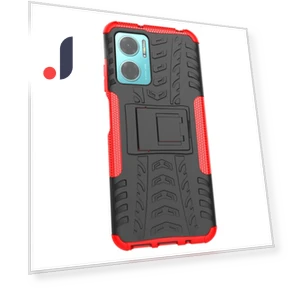 Tire Texture Shock-Absorption Cover Kickstand Combo PC+TPU Dual Layer Design Protective Phone Case — Protective Covers, Smartwatch 2025