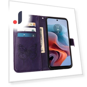 Wallet Case with Wrist Strap Butterfly Imprint Leather Phone Cover — Basic Cases, Smartwatch 2025