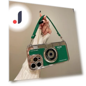 Camera Shaped Electroplating TPU Phone Cover with Wrist Strap — Phone Accessories, Smartwatch 2025