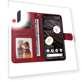 Cell Phone Cover Calf Texture PU Leather Wallet Stand Case with Strap — Phone Accessories, Smartwatch 2025