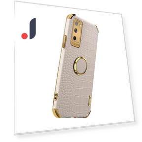 Crocodile Texture 6D Electroplated PU Leather Coated TPU Phone Case Cover with Ring Kickstand — Phone Accessories, Smartwatch 2025