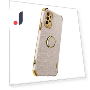 Crocodile Texture Electroplating Phone Case with Ring Kickstand — Phone Accessories, Smartwatch 2025