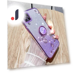 Flower Rhinestone Decor TPU Cover with Ring Kickstand — Back Covers, Smartwatch 2025