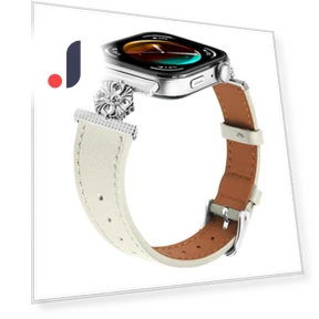 Genuine Cow Leather Flower Decor Adjustable Strap — Bands, Smartwatch 2025