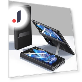 Leather Coated PC Magnetic Kickstand Phone Cover with HD Screen Film — Screen Protectors, Smartwatch 2025