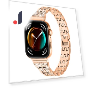 Metal Band Rhinestone Decorated Smart Watch Wrist Strap — Bands, Smartwatch 2025