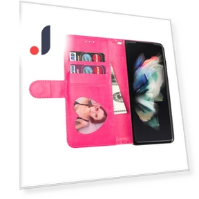 PC+PU Leather Phone Stand Case Zippered Wallet Glittery Phone Cover — Phone Accessories, Smartwatch 2025