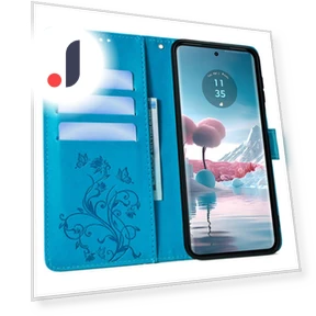 Phone Case with Wrist Strap Butterfly Flower Imprinted Leather Flip Cover — Flip Cases, Smartwatch 2025
