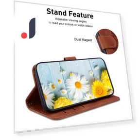 PU Leather Card Holder Flower Imprinted Phone Cover — Flip Cases, Smartwatch 2025