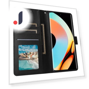 PU Leather Phone Cover with Viewing Stand and 3 Card Holder — Phone Accessories, Smartwatch 2025