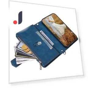 Wallet Rhombus Texture Case with Zipper Pocket — Flip Cases, Smartwatch 2025