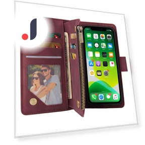 Zipper Pocket Design PU Leather Anti-drop Phone Cover — Bumpers, Smartwatch 2025